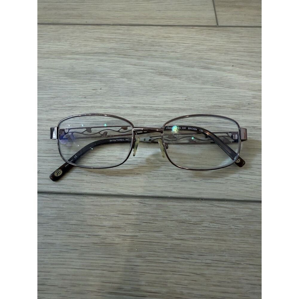LINDA EVANS DESIGNER Eyeglasses 330 52-17 135 Matte Bronze Brown sans parail